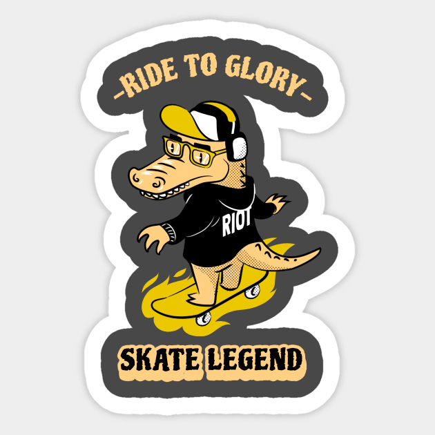 Ride to Glory Skate Legend Sticker by Mad Art